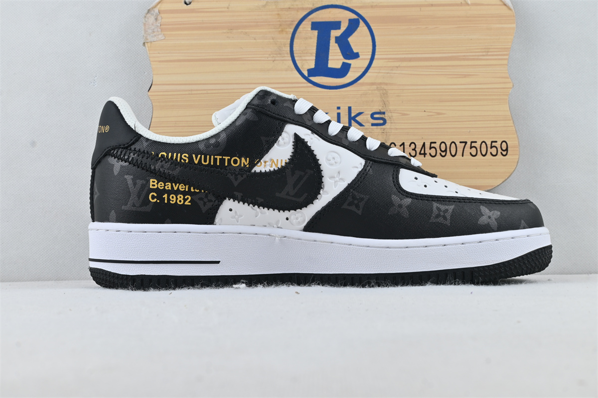 L0vis Vvtt0n Nike Air Force 1 Low By Virgil Abloh White black