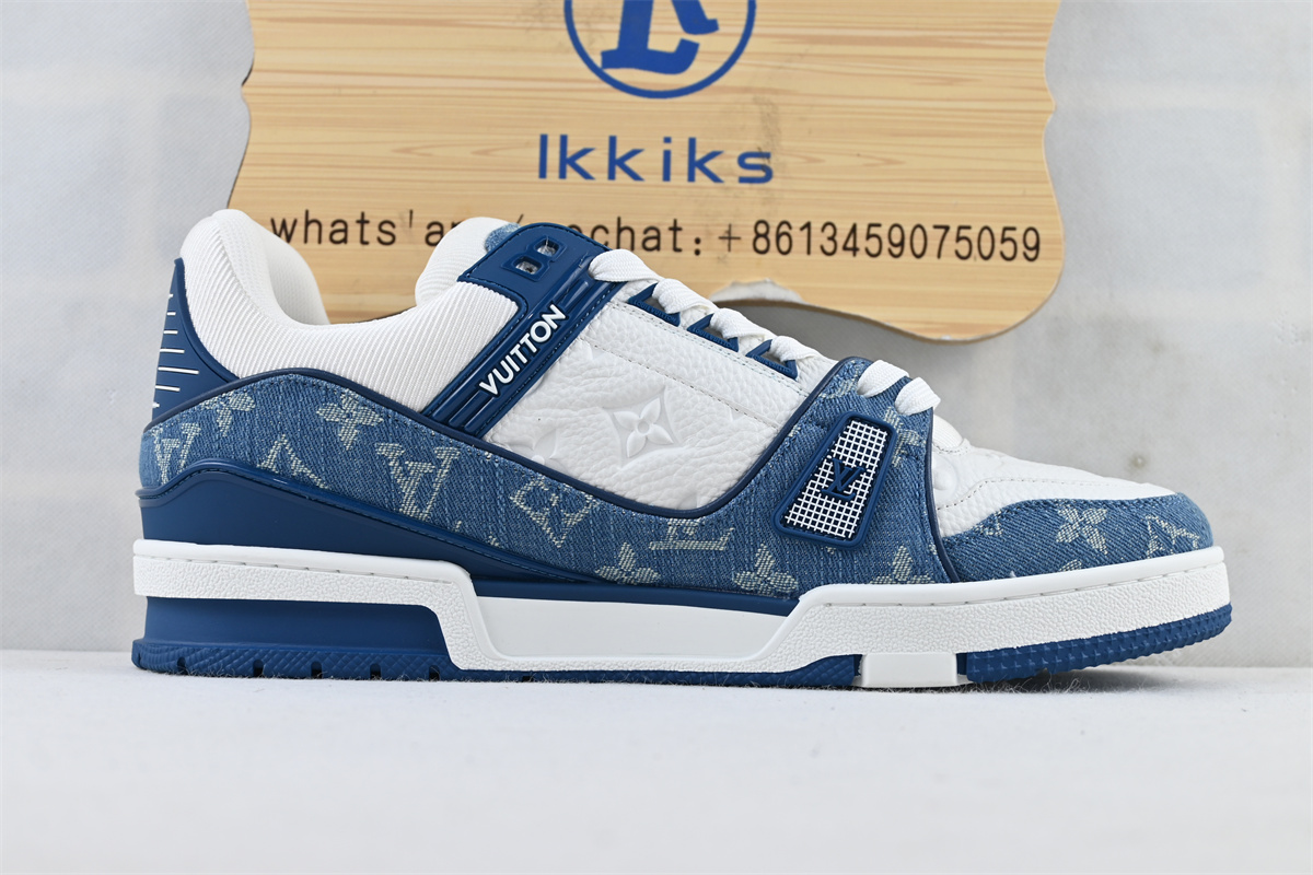 L0vis Vvtt0n LV Trainer Monogram Denim White Blue