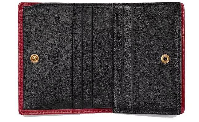 Gvc*1 GG Marmont Card Case Wallet Diagonal Matelasse Black/Cerise