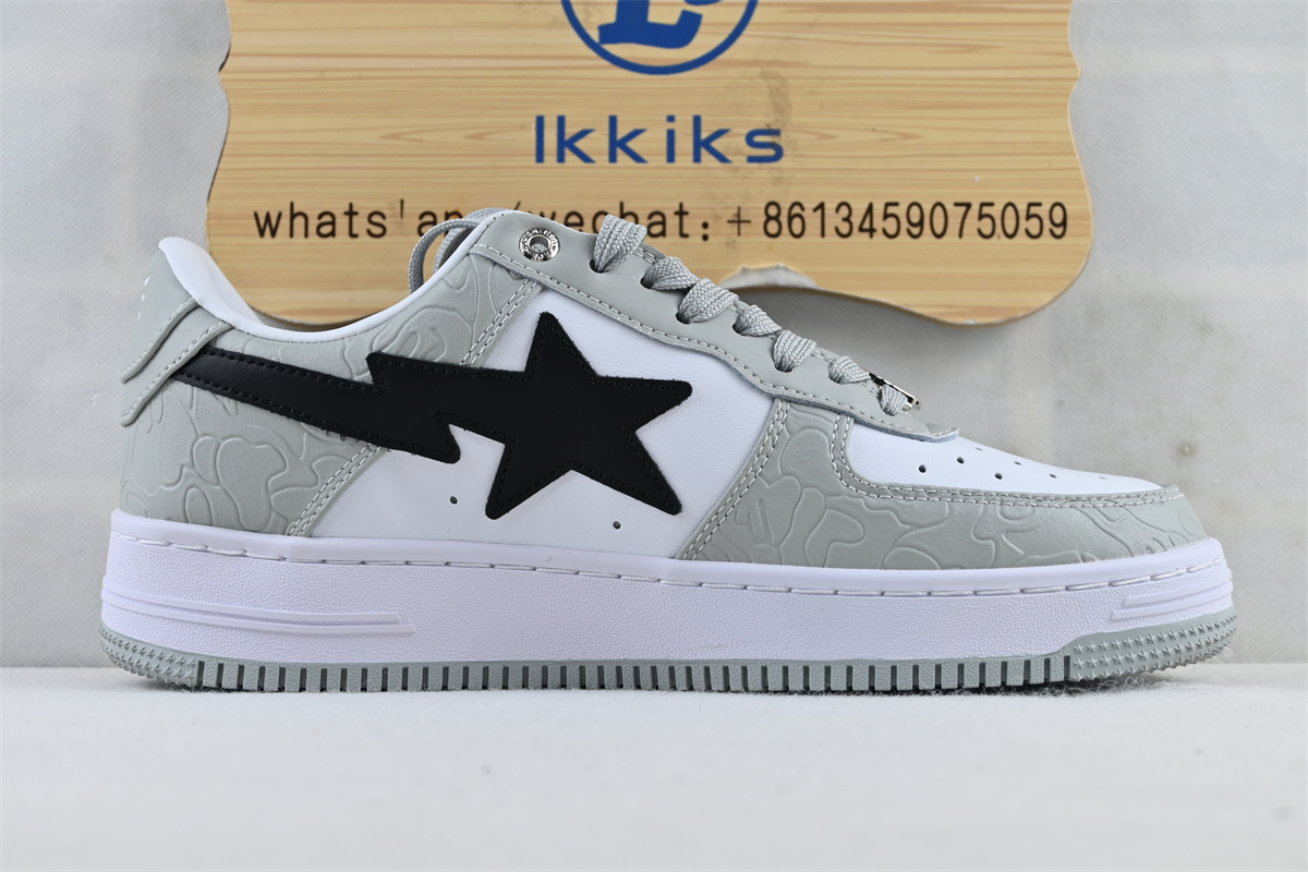 A Bathing Ape Bape Sta Patent Leather White Grey