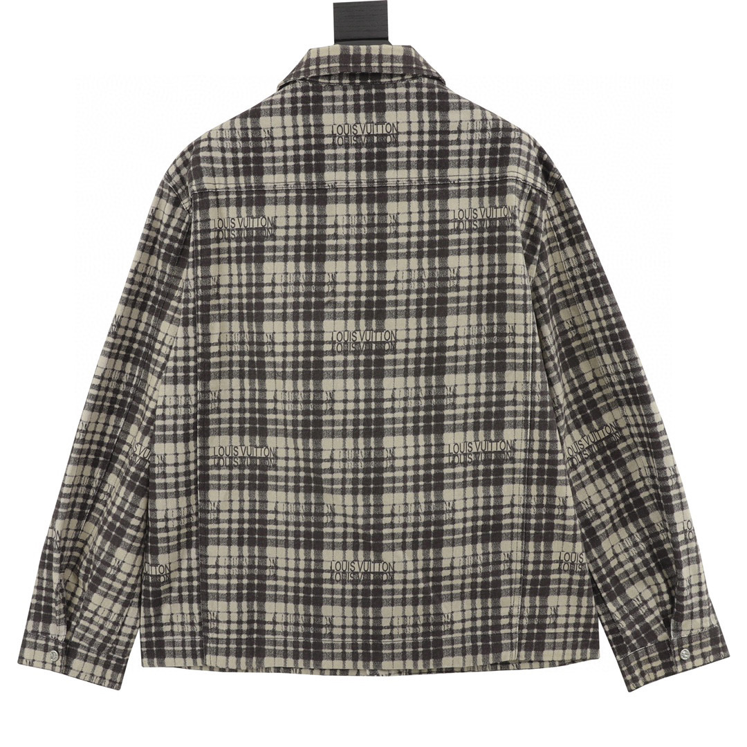 L0vis Vvtt0n  Check Denim Long Sleeve Shirt Jacket 2024