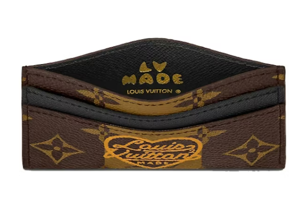 L0vis Vvtt0n x Nigo Double Card Holder Monogram Stripes Brown